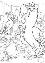 coloriage rio blu perla et nico se gavent